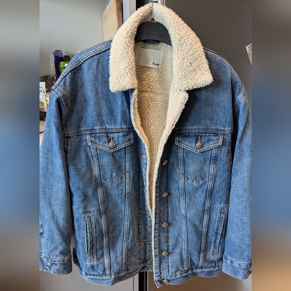 Wilfred Free Harnett Sherpa Boyfriend Jacket Small